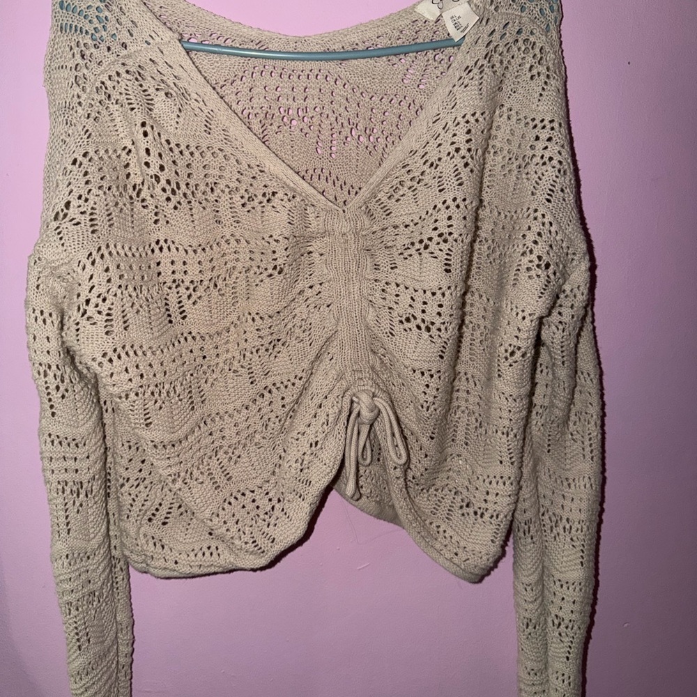 Beige Knit Women's Sweater